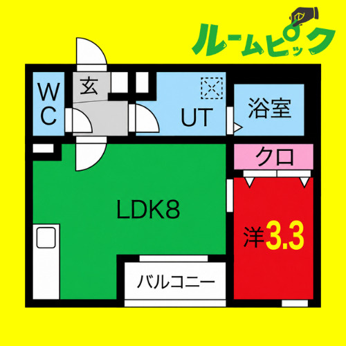 メイクスR道徳公園Ⅲ　名古屋市賃貸　仲介手数料無料の間取り