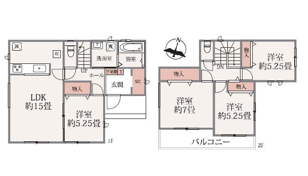 水戸市若宮2丁目　新築戸建　B号棟の間取り