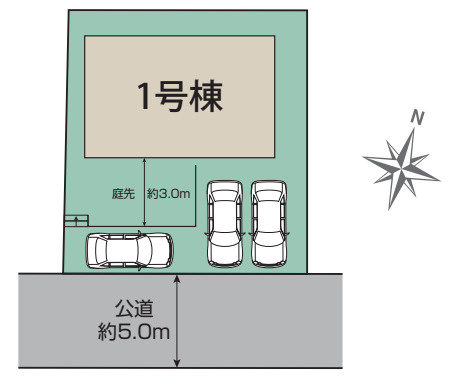 『八王子市新築戸建て』八王子市北野台2-3-4【仲介手数料無料】の区画図|～仲介手数料無料☆八王子ひなた不動産～八王子市北野台　新築戸建て