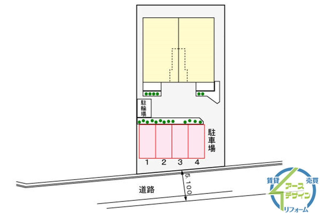 Alba平岡の駐車場