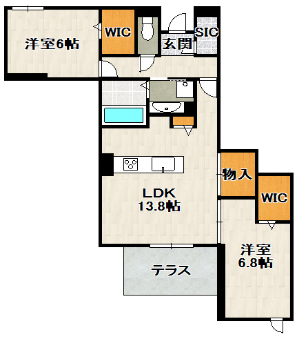 NIGAWA RESIDENCEⅡの間取り