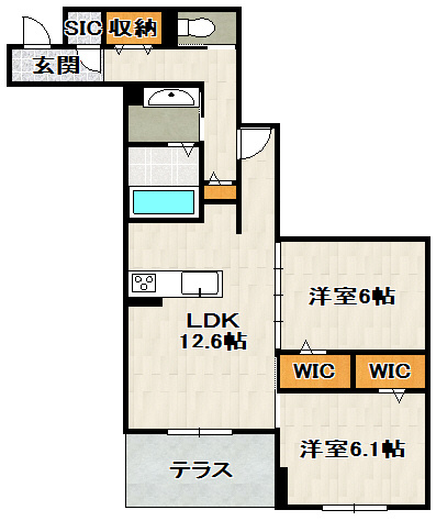 NIGAWA RESIDENCEⅡの間取り