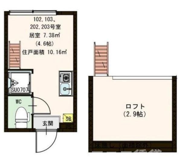 豊島区南池袋３丁目のアパートの間取り