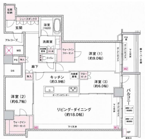 シエリアタワー大阪堀江　日吉小学校の間取り|シエリアタワー大阪堀江　間取り