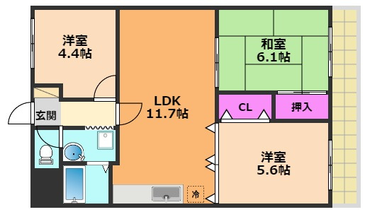 野田マンションⅢの間取り