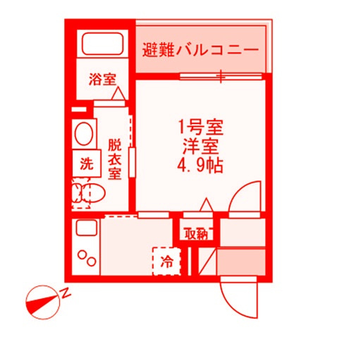 ベイルーム県立大学Ⅱの間取り|高速インターネット(1G)無料