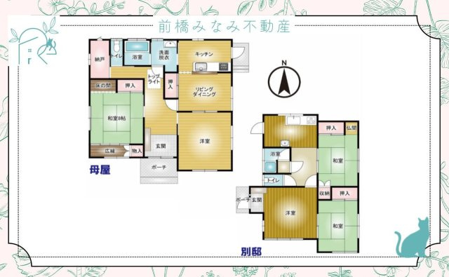 【中古平屋】前橋市昭和町　２LDK＋Sの間取り