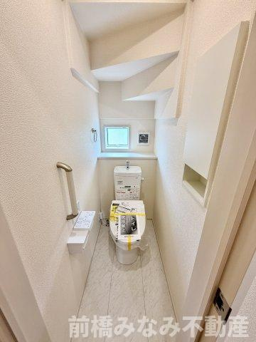 【新築】前橋市後家町　１号棟(全２棟)　ブルーミングガーデン　新築建売分譲のトイレ|コンパクトで使いやすいトイレです