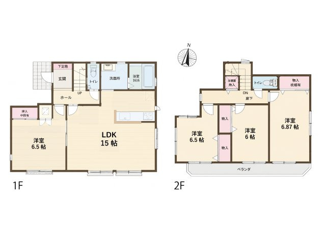 江戸川区北小岩8丁目戸建ての間取り|15帖LDK＋全居室6帖以上。家族の団らんも自分時間も大切にできる4LDK。