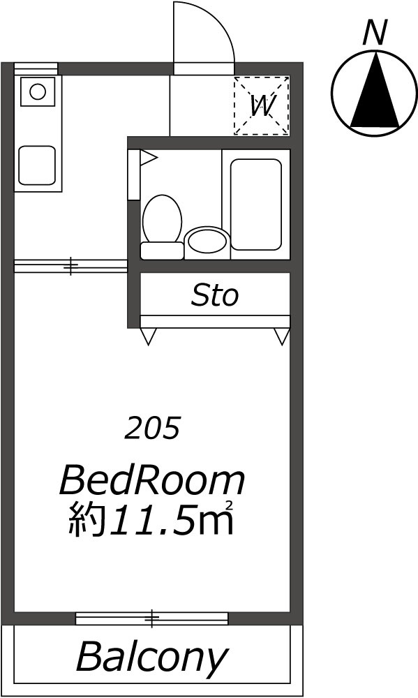 AP1606 パークハウス36 205の間取り|





