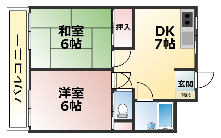 そごうマンション103号の間取り|★2ＤＫ