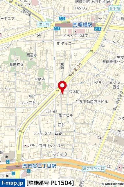 ソリテア四谷荒木町の地図
