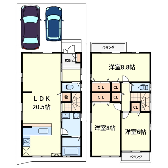 【間取り】 | 大山崎町字円明寺戸建て（14号地）
