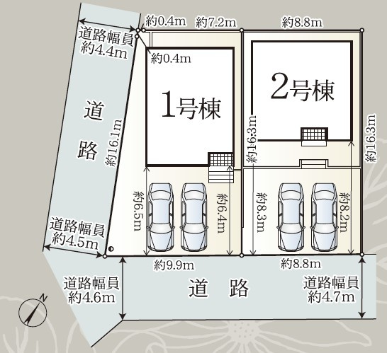 【間取り】 | 静岡市清水区梅ヶ谷 3期 新築建売 1号棟 | 1号棟の区画図です