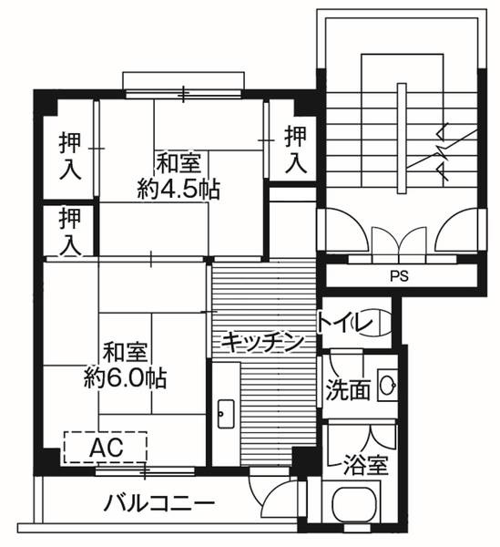 ビレッジハウス大庭2号棟の間取り
