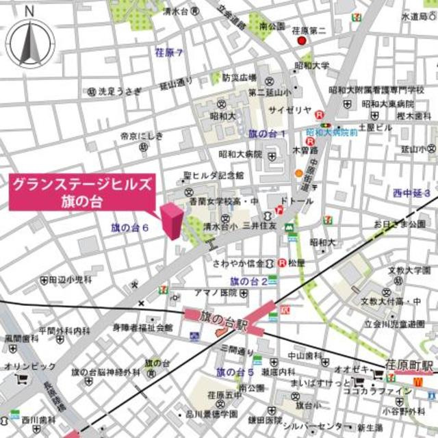 グランステージヒルズ旗の台の地図