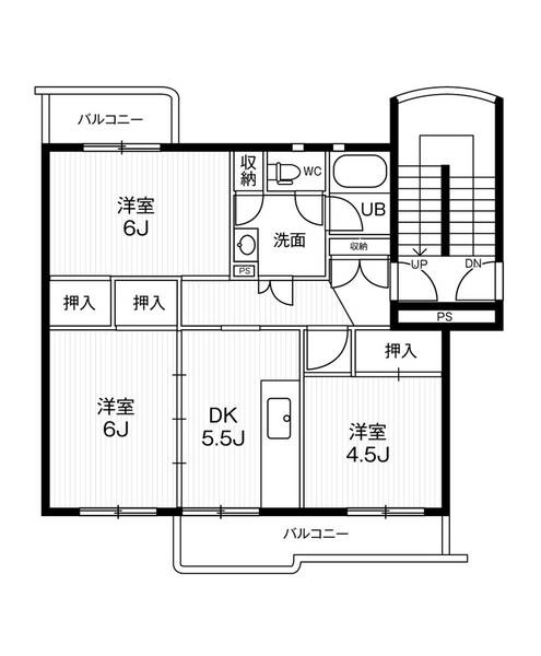 ビレッジハウス井之口3号棟の間取り