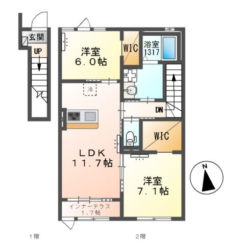 松戸市西馬橋相川町新築アパート（仮称）の間取り