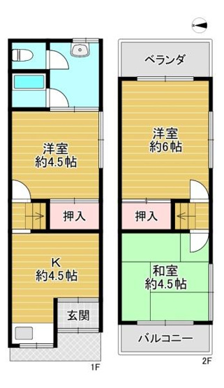 【間取り】 | 大阪市鶴見区緑3丁目　中古テラスハウス