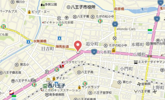 『八王子市マンション』藤和シティホームズ西八王子【仲介手数料無料】　八王子市追分町10-4の地図|～仲介手数料無料☆八王子ひなた不動産～藤和シティホームズ西八王子