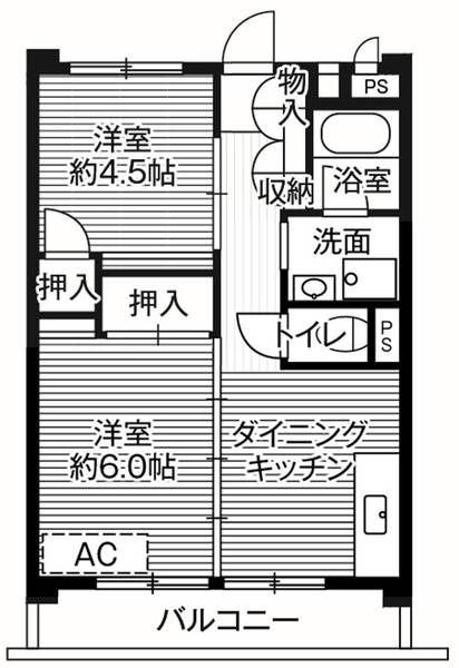 ビレッジハウス柳崎タワー1号棟の間取り