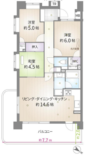『八王子市マンション』ダイアパレス高尾Ⅱ【仲介手数料無料】　八王子市東浅川町520の間取り|～仲介手数料無料☆八王子ひなた不動産～ダイアパレス高尾Ⅱ