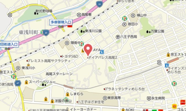 『八王子市マンション』ダイアパレス高尾Ⅱ【仲介手数料無料】　八王子市東浅川町520の地図|～仲介手数料無料☆八王子ひなた不動産～ダイアパレス高尾Ⅱ