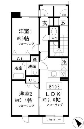 川崎市麻生区栗平２丁目のアパートの間取り