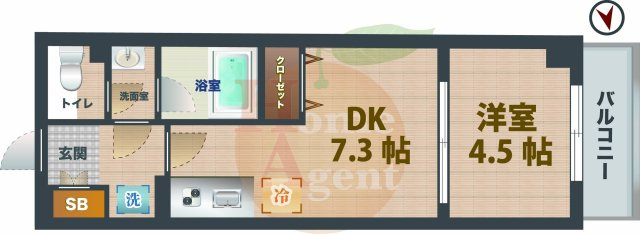 【間取り】 | ディアクレスト西荻窪 | 1DKのお部屋です。