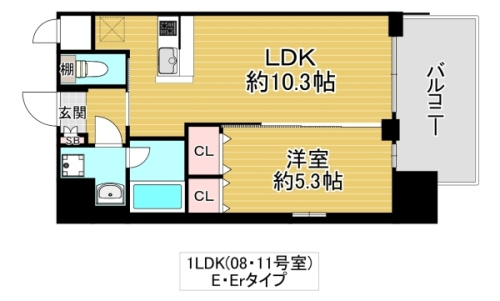大阪市城東区今福南３丁目の賃貸マンションの間取り
