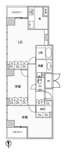 大阪市西区北堀江１丁目の賃貸マンションの間取り