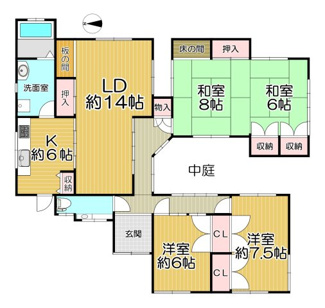 【間取り】 | 洲本市納中古平屋戸建　 | ゆったりとした平屋住宅です♪