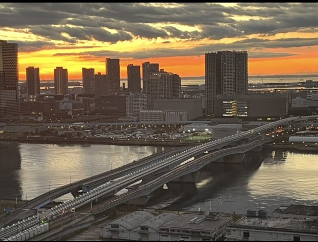 夜景が美しく広がり、遠くには葛西臨海公園の観覧車や浦安のテーマパークの花火も望めます。開放感あふれる夜景を満喫できる魅力的な住空間です。