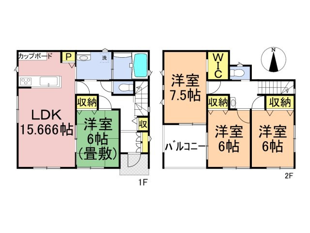 新築戸建　大垣市楽田町　全3区画分譲の間取り|■1号棟　■ヤマダ不動産　株式会社リライフ　
■夢のマイホーム購入をフルサポートします！