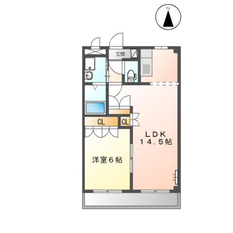 オレンジハイム　　　刈谷市近郊の賃貸はクラスホーム刈谷店の間取り