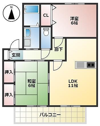 フローラ四月田A棟の間取り