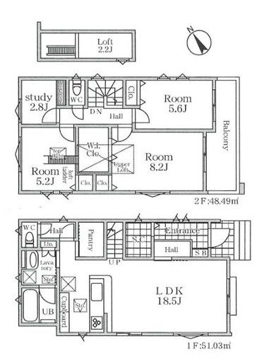 【間取り】 | 海老名市社家2丁目　新築戸建て　全3棟【仲介手数料無料】