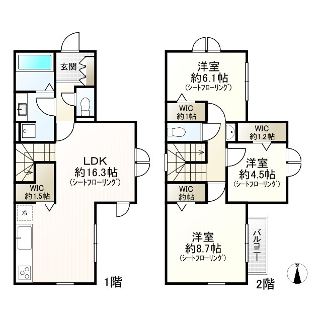 杉並区桃井１丁目戸建賃貸の間取り