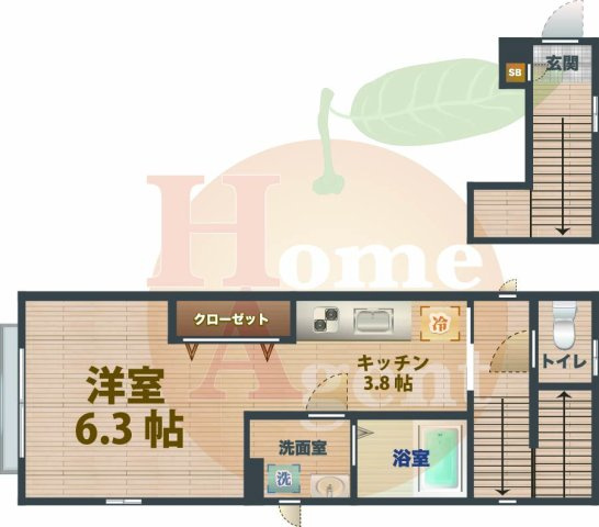【間取り】 | Buena　Vista　IOGI | 1Kのお部屋です。