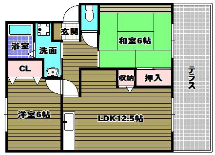 グランシャリオB棟の間取り