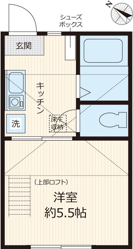 横浜市鶴見区市場西中町のアパートの間取り