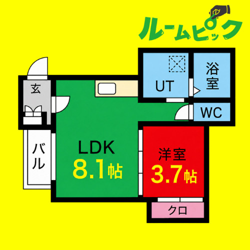 ハーモニーテラス乗越町　名古屋市賃貸　仲介手数料無料の間取り
