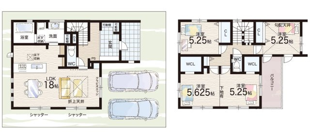 ★八幡市八幡長田　新築一戸建ての間取り|1号地