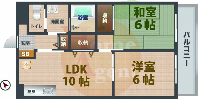 【間取り】 | メゾンディボワール | 2LDKのお部屋です。