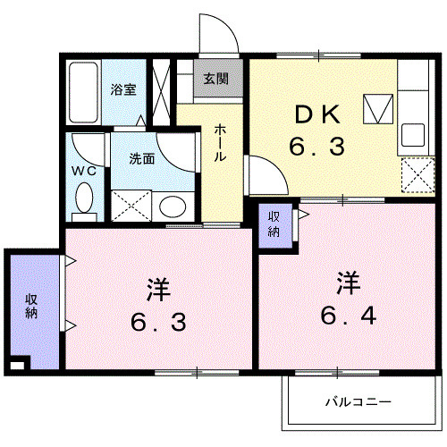 グランソレイユ Ⅱの間取り