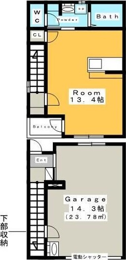 Garage Villa 米津　　　刈谷市近郊の賃貸はクラスホームの間取り