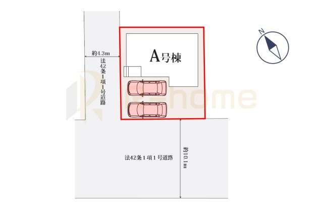 水戸市曙町1番　新築戸建て　A号棟の区画図|大きなお買い物だからこそ、メリット・デメリットを伝えさせて頂きます。
R-homeにお任せください♪