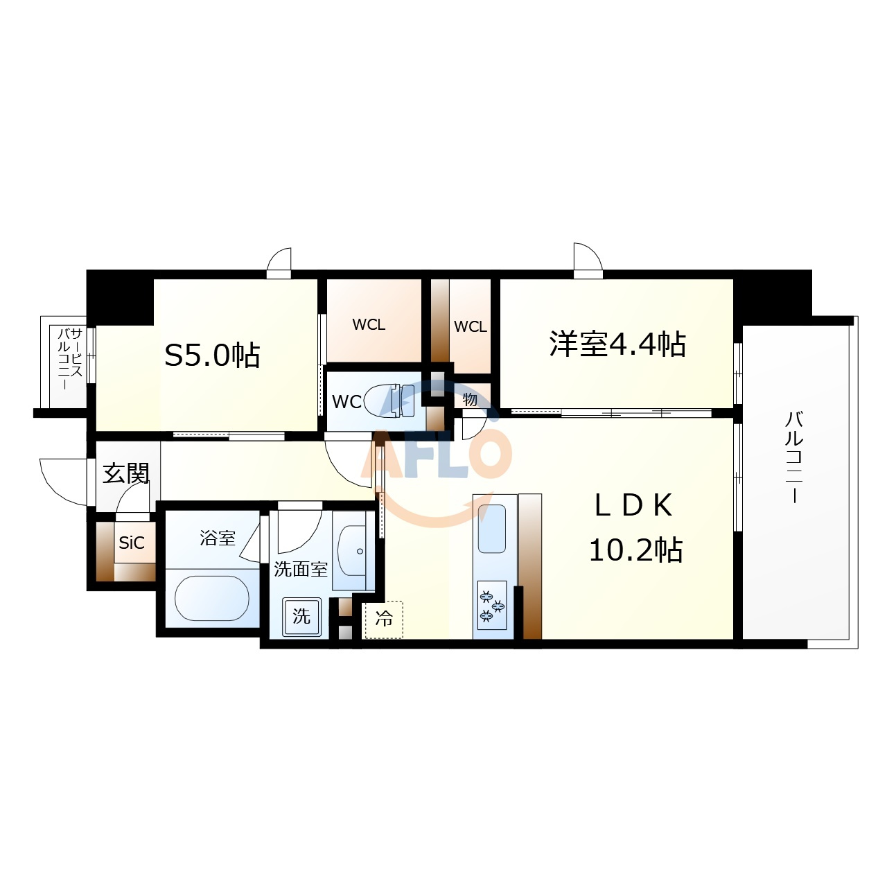 ATKレジデンスなんば　敷津小学校区の間取り|ATKレジデンスなんば　間取り