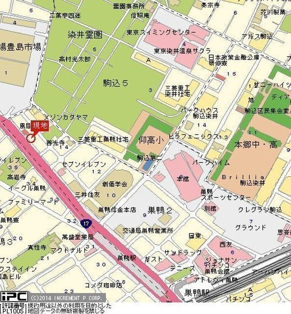 メインステージ巣鴨の地図