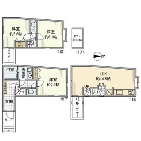 松原戸建の間取り